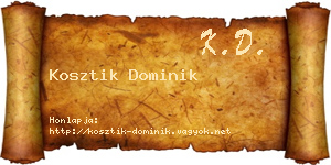 Kosztik Dominik névjegykártya